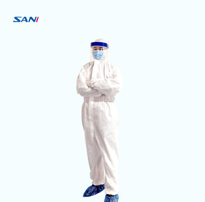 comprar Combinação descartável branca do isolamento, roupa descartável do isolamento do PE online manufacture