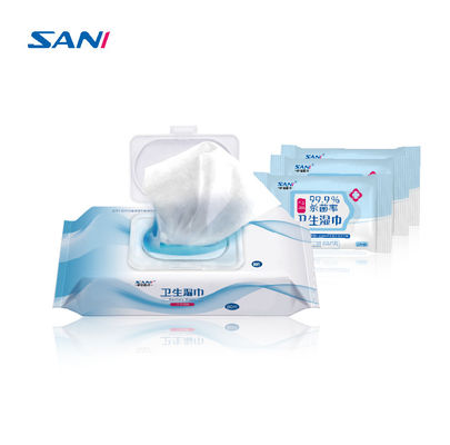 Nenhum lenço de papel sanitário do álcool, limpezas molhadas do tecido 80tablets/Pack